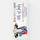 Banderoles 4 juillet Rouge Blanc Bleu Mocé Vache Patriotique (Vertical)