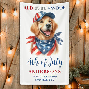 Banderoles 4 juillet Rouge Blanc Wog Patriotic Chien