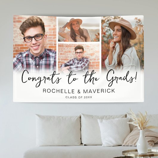 Banderoles 4 Photo Partie de graduation conjointe
