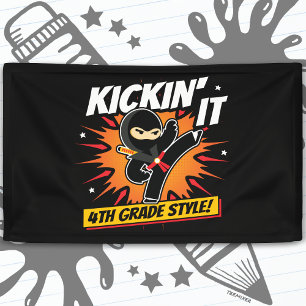 Banderoles 4e année Ninja Kick Premier jour Retour à l'école
