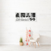 Banderoles 4x Collage photo Joyeux anniversaire (En situation)