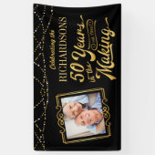 Banderoles 50 ans à l'aube d'or (Vertical)