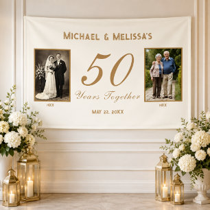 Banderoles 50 Ans Ensemble Photo Anniversaire Alors et Mainte