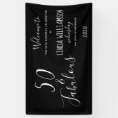 Banderoles 50 ans et Fabuleux Anniversaire Moderne Noir (Vertical)