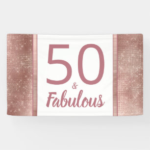 Banderoles 50 ans et fabuleux Rose Gold Chic 50th Birthday Pa