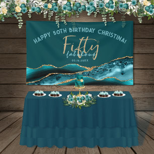 Banderoles 50 ans et Fabuleux Turquoise Or Agate 50ème Annive