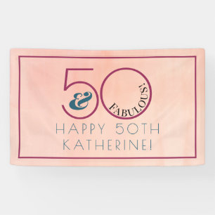 Banderoles 50 ans et Fabuleux Typographie Fête d'anniversaire