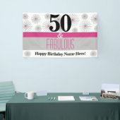 Banderoles 50 ans et fête d'anniversaire rose (Salon professionnel)