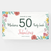 Banderoles 50 et fabuleuse élégante aquarelle florale invitat (Horizontal)
