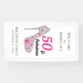 Banderoles 50 et fabuleuse fête d'anniversaire personnalisée (Horizontal)