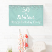 Banderoles 50 et fabuleuse Parties scintillant Turquoise bann (En situation)