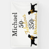 Banderoles 50 et fabuleux - années de chien - Gold Black Labr (Vertical)