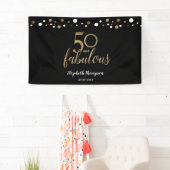 Banderoles 50 et fabuleux anniversaire or Confetti (En situation)