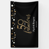 Banderoles 50 et fabuleux anniversaire or Confetti (Vertical)