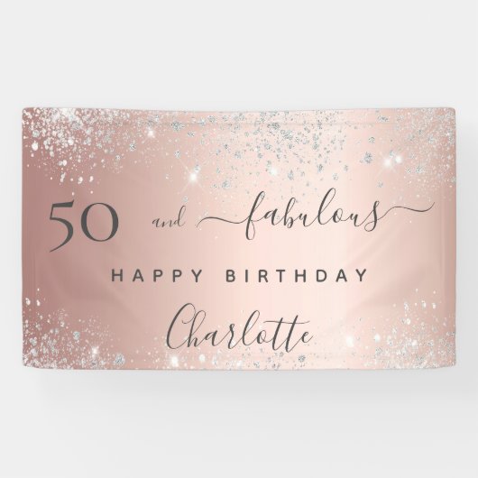 Banderoles 50 et Fabuleux anniversaire parties scintillant ro (Horizontal)