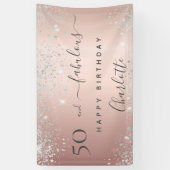 Banderoles 50 et Fabuleux anniversaire parties scintillant ro (Vertical)
