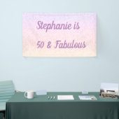 Banderoles 50 Et Fabuleux Anniversaire Rose Blanc Violet Ombr (Salon professionnel)