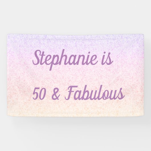 Banderoles 50 Et Fabuleux Anniversaire Rose Blanc Violet Ombr (Horizontal)