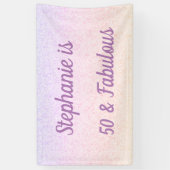 Banderoles 50 Et Fabuleux Anniversaire Rose Blanc Violet Ombr (Vertical)