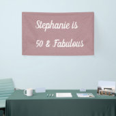 Banderoles 50 Et Fabuleux Anniversaire Rose Élégant Simple (Salon professionnel)