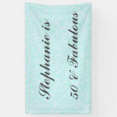 Banderoles 50 Et Fabuleux anniversaire Turquoise bleu blanc g (Vertical)