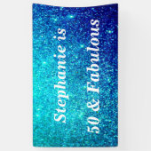 Banderoles 50 Et Fabuleux Anniversaire Turquoise Parties scin (Vertical)