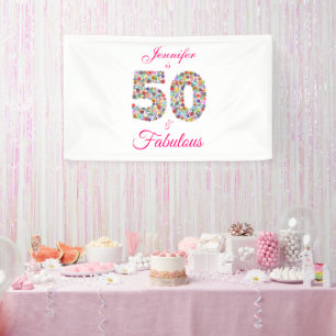 Banderoles 50 et Fabuleux bandeau de fête d'anniversaire