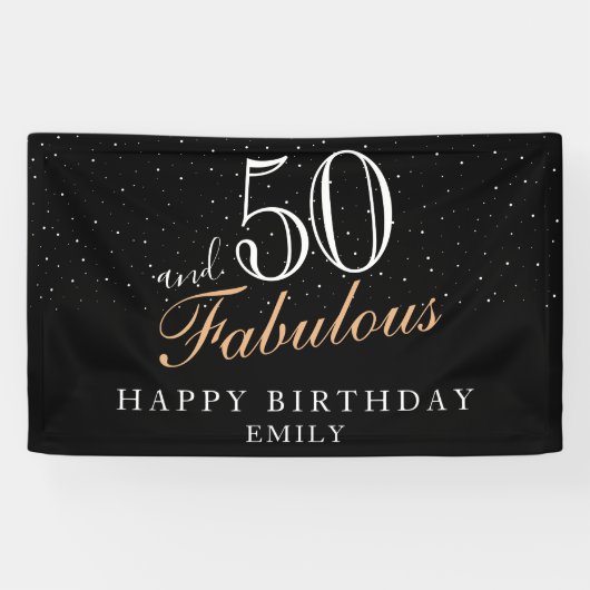Banderoles 50 et fabuleux Black moderne 50e anniversaire (Horizontal)