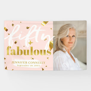 Banderoles 50 et fabuleux Chic Pink 50e anniversaire