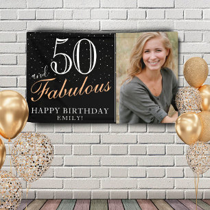 Banderoles 50 et fabuleux moderne Black 50th Birthday Photo
