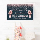 Banderoles 50 et fabuleux Rose Gold 50e anniversaire Weclome (En situation)