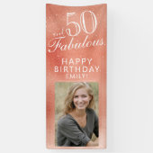 Banderoles 50 et fabuleux Rose Gold Metallic Photo (Vertical)