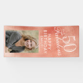 Banderoles 50 et fabuleux Rose Gold Metallic Photo (Horizontal)