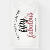 Banderoles 50 et fabuleux Rose rose anniversaire (Vertical)