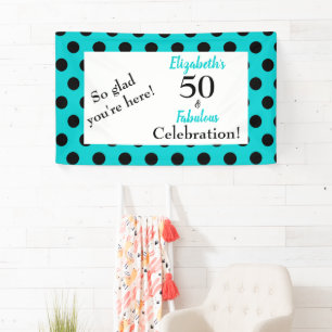 Banderoles 50 et Fabuleux Turquoise Blue Anniversaire