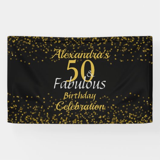 Banderoles 50 et Fabulous Black and Gold (Horizontal)