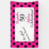 Banderoles 50 et Fabulous Bold rose avec Pois noirs (Vertical)
