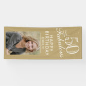 Banderoles 50 et Fabulous Chic Script Golden Photo Party (Horizontal)