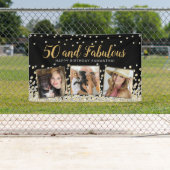 Banderoles 50 et Fabulous Gold Photo Collage 50e anniversaire (En situation)