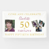 Banderoles 50 et Fabulous Photo Collage 50th Birthday Banner (Horizontal)