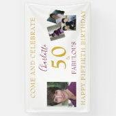 Banderoles 50 et Fabulous Photo Collage 50th Birthday Banner (Vertical)