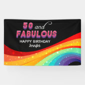 Banderoles 50 et Fabulous Rainbow Sparkle 50e anniversaire (Horizontal)