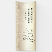 Banderoles 50 Fabuleuse Parties scintillant Champagne Gold An (Vertical)