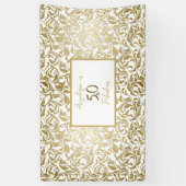 Banderoles 50 & Fabuleux Anniversaire Décoratif Or Floral (Vertical)