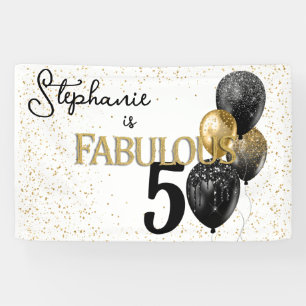 Banderoles 50 & Fabuleux Black Gold Glam Anniversaire