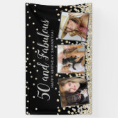 Banderoles 50 Fabuleux collage photo en argent 50e anniversai (Vertical)