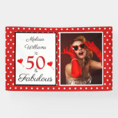 Banderoles 50 & Fabuleux Nom Photo Rouge 50e anniversaire WH (Horizontal)