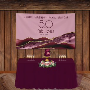 Banderoles 50 & Fabuleux Rose Bourgogne 50e Anniversaire