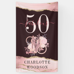 Banderoles 50 Fabuleux Rose Gold Parties scintillant Agate Él