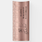 Banderoles 50 Fabuleux Rose Parties scintillant Gold fête d'a (Vertical)